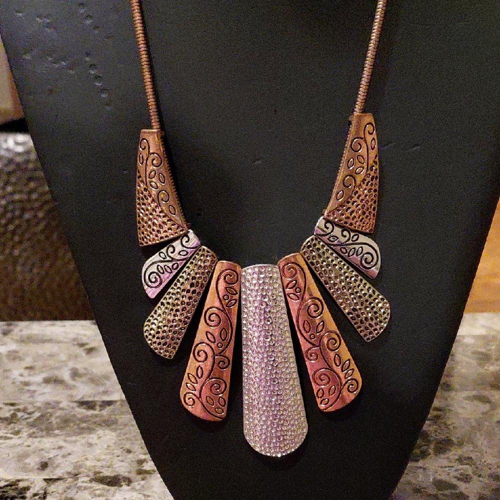 Elegant Copper and Silver Necklace